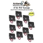 4 Lu Pil Yatagi Deney 10 Adet Pil Yuvasi Pil Kutusu Aa Kalem Kalin Pil 4X1,5 Volt Yayli Pil Yuvasi