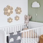 4 Lü Rattan Hazeran Papatya Duvar Süsü - Kapı Süsü - Bebek Çocuk Kapısı Odası Süsü