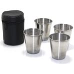 4 Lü Sılver Shot Bardak Seti - Gri