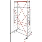 4 Metre Çift Kademeli 12 Basamaklı (6+6) Tekerlekli Alüminyum İskele Platform