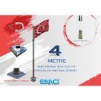 4 Metre (mt) 304 Kalite Modüler Paslanmaz Bayrak Direği