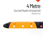 4 Metre Oval Plastik Hız Kesici Set | Modüler Yol Kasisi Çözümü