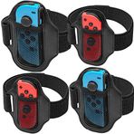 [4 Pack] Switch Leg Strap for Nintendo Switch Sports, TGDPLUE Switch Soccer Leg Straps Compatible with Switch Sports/Ring Fit Adventure, Two Size Adjustbale Elastic Strap for Adults & Children