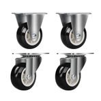 4 Paket 1.5 İnç Döner Tekerler Kasnaklar Sabit Tekerler Sessiz Arabası Tekerlekleri Frenli Ağır Nesneleri Taşımak için Ağır Hizmet Tekerlekleri(2 fixed wheels+2 swivel wheels)