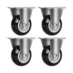 4 Paket 1.5 İnç Döner Tekerler Kasnaklar Sabit Tekerler Sessiz Arabası Tekerlekleri Frenli Ağır Nesneleri Taşımak için Ağır Hizmet Tekerlekleri(4 fixed wheels)