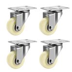 4 paket 2 "50mm naylon tekerlekler tekerlekler döner teker rulmanlı tek el arabası tekerleği mobilya tezgahı endüstriyel(Swivel casters)