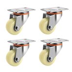 4 paket 4 "100mm naylon tekerlekler tekerlekler döner teker rulmanlı tek el arabası tekerleği mobilya tezgahı endüstriyel(Swivel casters)
