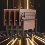 4 Paket Katlanır Konferans Masaları 63 inç Tekerlekli Üst Toplantı Masaları Ofis Yönetim Kurulu Odası için Modern Seminer ve Eğitim Masaları Ceviz Kaplama Çok Yönlü ve Yer Tasarruflu Çözüm