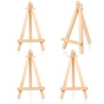 4 Paket Mini Ahşap Teşhir Şövale, Sanatçılar, Fotoğraflar, El Sanatları, Düğünler için Küçük Masa Üstü Şövale, Kanvas Tablolar, Kartvizitler, Sanat Projeleri için Doğal Ahşap Şövale Standları