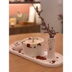 4 Parça Beton Mum Set Terrazzo Görünüm Beyaz Terra Renk Karışık - 1 Adet
