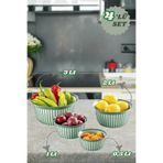 4 Parça Linea Yuvarlak Pratik Kase Çeyiz Seti 1X(500 Ml) 1x(1-2-3 Litre) - Yeşil