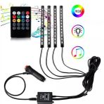 4 Parçalı Uzaktan Kumandalı Ayak Altı Aydınlatma 12 Led Çok Renkli Müzikli Araba Ledi