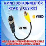 4 PİNLİ DİŞİ KONNEKTÖR > TEKLİ RCA DİŞİ SOKET DÖNÜŞTÜRÜCÜ 20 CM.