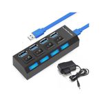 4 Port Usb 3.0 Çoklayıcı Hub Anahtarlı Işıklı Adaptörlü Çoğaltıcı (518992120)