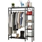 4 Raflı Ağır Hizmet Tipi Metal Elbise Rafı, Serbest Daimi Konfeksiyon Palto Askısı, Ev ve Yatak Odası için Çok Fonksiyonlu Giyim Nizer, 90/120/150CM Seçenekleri