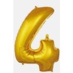 4 Rakam Folyo Balon, Altın Rengi, Doğum Günü Parti Süslemesi