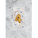 4 Rakamı Gold Renk Duğum Günü Pasta Mumu
