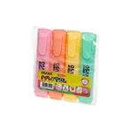 4 Renk Fosforlu Kalem Pastel Renkler - Turuncu