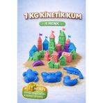 4 Renk Kinetik Kum Seti 1 kg (4x250 gr) + 4 Parça Kum Kalıbı Hediyeli | Eğitici Akışkan Oyun Kumu | 3+ Yaş Çocuklar İçin Sensory Montessori Oyuncak