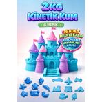 4 Renk Kinetik Kum Seti 1 kg (4x500 gr) + 16 Parça Kum Kalıbı Hediyeli | Eğitici Akışkan Oyun Kumu | 3+ Yaş Çocuklar İçin Sensory Montessori Oyuncak