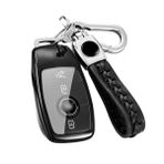 【4 renk】 Z.MYUKI E sınıfı AMG Coupe anahtar kılıfı, anahtarlık, Mercedes Benz E sınıfı W213 2016-2022 2023 için, orijinal aksesuar (siyah)