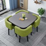 4 Sandalyeli Yuvarlak Konferans Masası 5 Parça Yemek Takımı Arkalıklı Sandalyeler Mutfak için Uygun 80 cm Çap