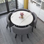 4 Sandalyeli Yuvarlak Mutfak Masa Takımı 5 Parça Yemek Takımı Çeşitli Senaryolar için Yuvarlak Yemek Masası 74,9 x 74,9 cm