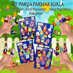 4 Set - 40 Parça Tox Rakamlar, Uçan, Evcil ve Vahşi Hayvanlar Parmak Kukla T772 T782 T222 T64