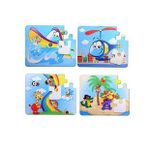4 Set - 48 Parça Tox Tekne , Helikopter ve Gökkuşağı 3+ Keçe Yapboz - 3 Yaş Puzzle T005 T042