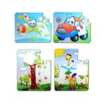 4 Set - 48 Parça Tox Uçak, Araba ve Zürafa 3+ Keçe Yapboz - 3 Yaş Puzzle T004 T043