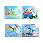 4 Set - 48 Parça Uçak, Araba, Tekne Ve Helikopter 3+ Keçe Yapboz - 3 Yaş Puzzle T004 T005