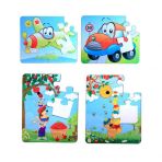 4 Set - 48 Parça Uçak, Araba Ve Elmacı Ayı 3+ Keçe Yapboz - 3 Yaş Puzzle T044 T004