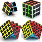 4 SET PROFESSIONAL QY SPEED CUBE CORBON FİBER CUBE VIP 4LÜ SET 2X2 3X3 4X4 5X5 ZEKA KÜPÜ RUBİKS CUBE