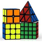4 SET SPEED CUBE 4 LÜ SET PİRAMİT ZEKA KÜPÜ 2X2 ZEKA KÜPÜ 3X3 ZEKA KÜPÜ 4X4 ZEKA KÜPÜ RUBİKS CUBE