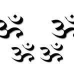 4 Siyah Buda Hindu OM Çıkartma Çıkartma Seti Hinduizm Budizm Mantra Dekor Vinil Sembol Araç Çıkartmaları (4 Çıkartma Seti - Hindu OM - Siyah)