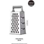 4 Taraflı Büyük Boy Paslanmaz Çelik Rende Metal Saplı Rende