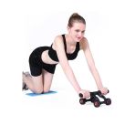 4 Tekerlekli Mekik Fitness Aleti Karın Kası Egzersizi Aleti Diz Matı Evde Spor Kolay Kullanım