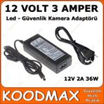 4 ve 8 kanal DVR Kamera Adaptörü 12V 3A ŞERİT LED ADAPTÖR - TRAFO