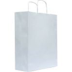 4 You Pack 18 x 8 x 24 Burgu Saplı Beyaz Kraft Poşet - Çanta 20 Adet - 1 Adet