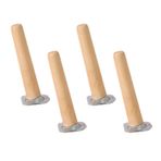 4 Yuvarlak Ahşap Mobilya Ayakları Kanepe Sehpa Yemek Masası Yedek Ayaklar Montaj Plakası ve Vidaları ile (10 cm) Ev Dekoru ve Stabiliteyi Geliştirin