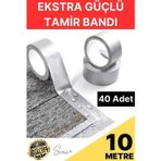 40 Adet 10 mt Gri Lifli Tamir Takviye Onarım Bandı Su Geçirmez Sızdırmaz Kuvvetli Dayanıklı Çatlak