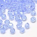 40 adet Preciosa Bohem kristal inciler 4 mm çift koni Çek incileri cam boncuklar cam boncuklar, Bicone Beads (açık mavi)