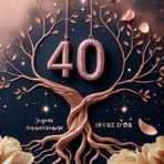 40 Ans Suspendus à la Vie – Livre d’Or Anniversaire Arbre de Vie Rose Gold