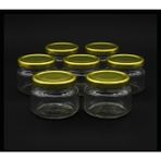 40 cc Mini Oval Nutella Cam Kavanoz 6'lu – Altın Kapaklı Şık Sunum ve Saklama Kabı - Metal Gold - 40 ml