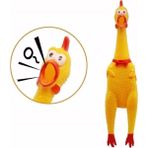 40 cm Bağıran Tavuk Anahtarlık Çığlık Atan Horoz Oyuncak Shrilling Chicken - 02-Sarı
