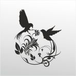 40 cm Kuş Deseni Folyo Sticker