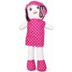 40 cm Pembe Puantiyeli Bez Bebek – Yumuşak Kumaş Oyuncak Bebek – Çocuk Hediye Uyku Arkadaşı