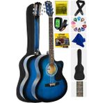 40 Inç Mavi Akustik Gitar Seti RG-540BL Kesik Kasa Yetişkin - Seçenek 1 - Ahşap - Ceviz