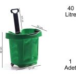 40 Litre 2 Tekerlekli Plastik Alışveriş El Sepeti Yeşil 1 Adet