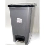 40 Litre Büyük Boy Pedallı Çöp Kovası Metalik Gri 43x32 h:53cm ArkaPlan Kırılmaz Çelik Tel Mekanizma